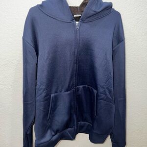 Navy Blue Zip-Up Hoodie